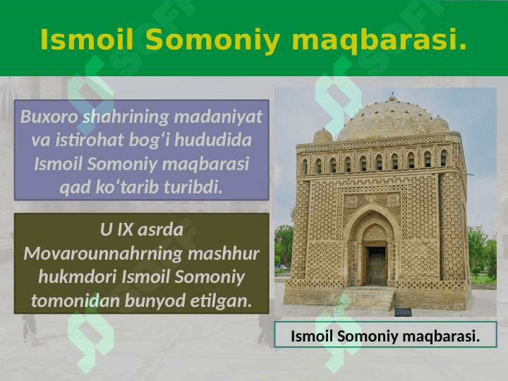 O`ZBEKISTONNING TARIXIY - MEMORIY YODGORLIKLARI 2
