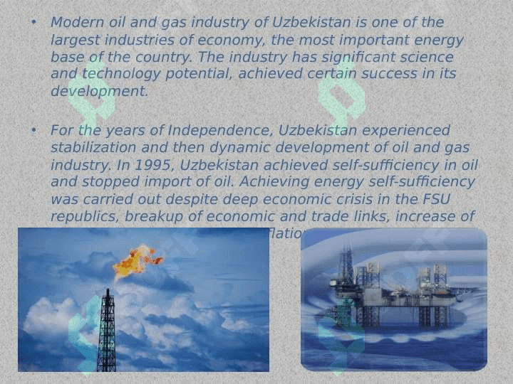 Oil and gas industry of Uzbekistan during the gears of independence Uzbekistan 2