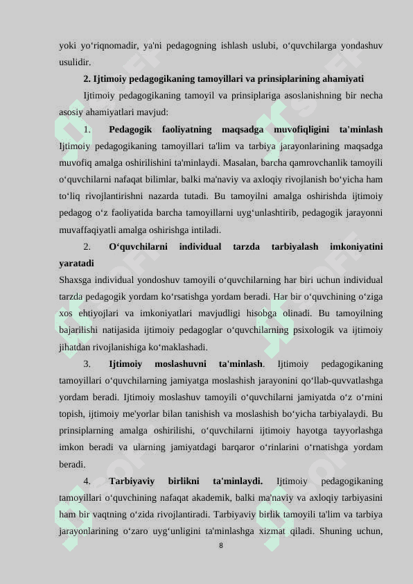 Ijtimoiy pedagogikaning tamoyillari 8