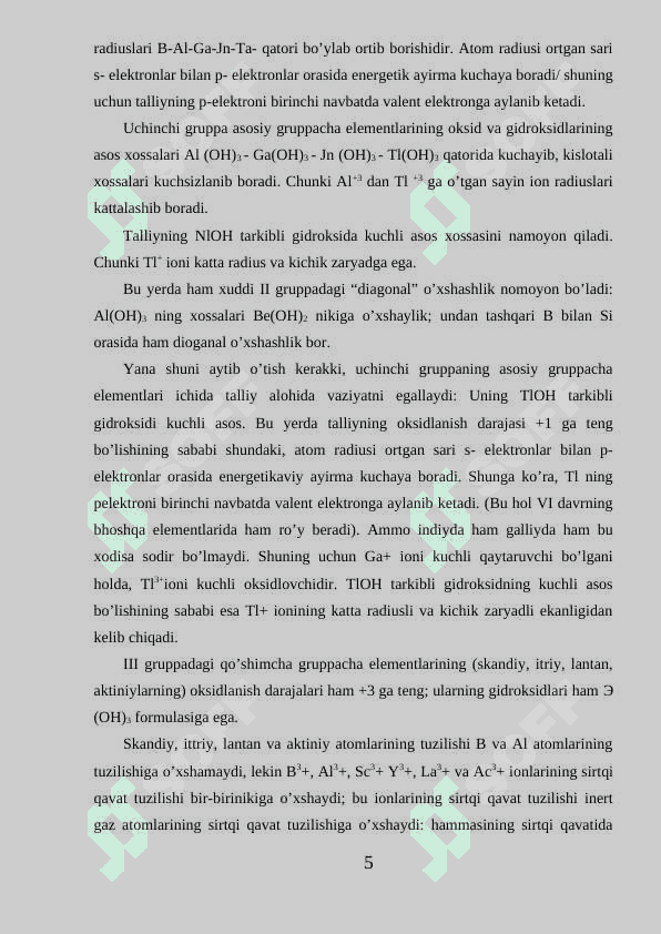3-Gruppa elementlariga umumiy xarakteristika Kurs ishi 5