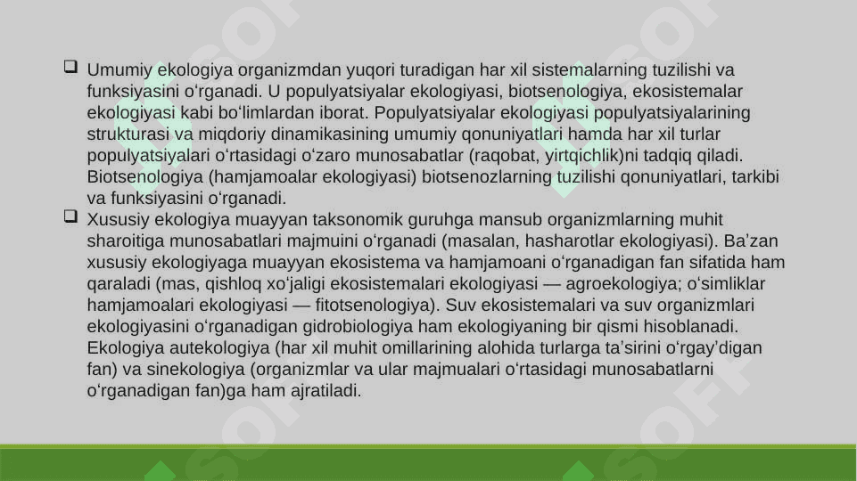 HOZIRGI ZAMON EKOLOGIK MUAMMOLARI TAHLILI. ULARNI BARTARAF ETISH YO`LLARI 3