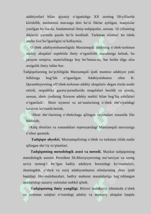 O‘zbek adabiyotida Maxtumquli an’analarini o‘rganish 5