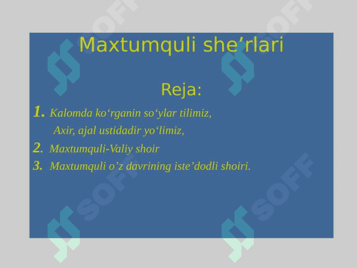 Maxtumquli she’rlari 2