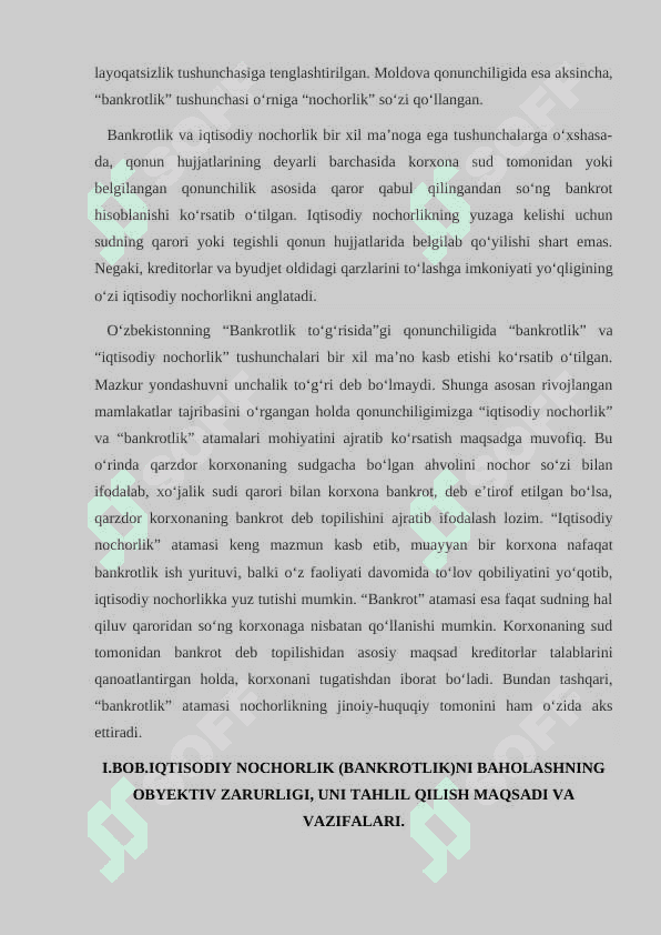 Korxonalar iqtisodiy nochorligi (bankrotligi)ni baholash  va tahlil qilish 4