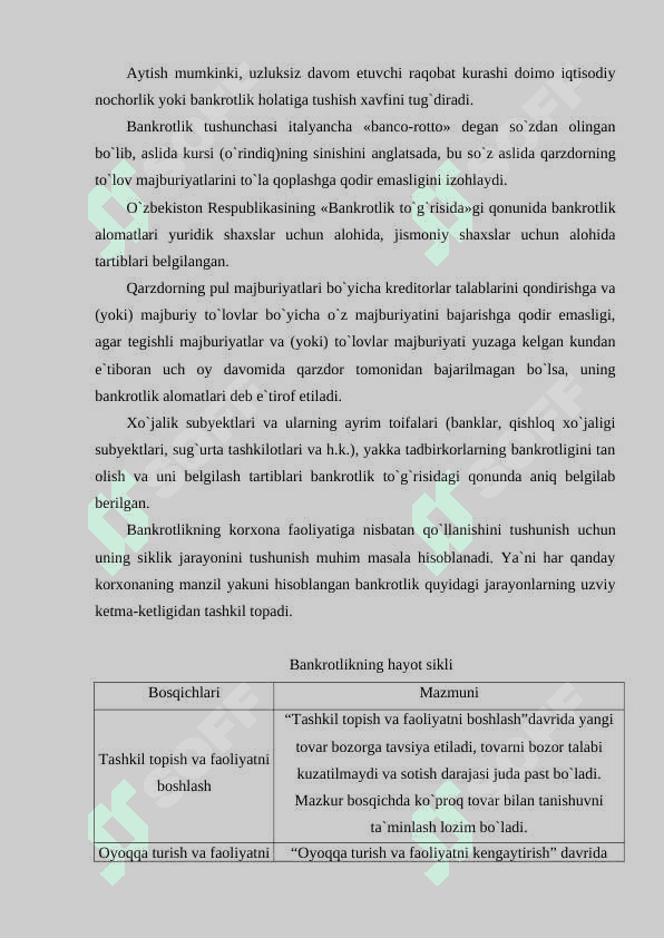 Korxonalar iqtisodiy nochorligi (bankrotligi)ni baholash  va tahlil qilish 7