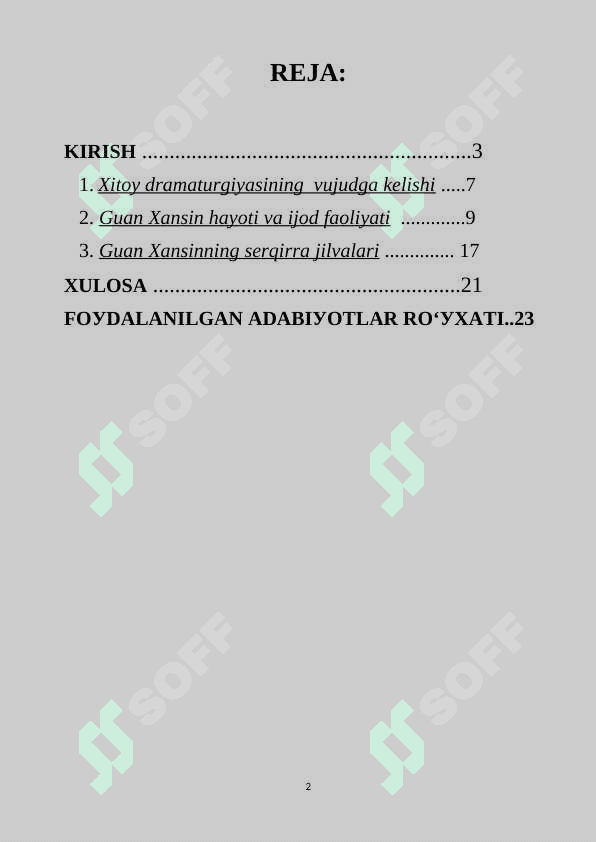 Guаn Xаn-sin drаmаturgiуаsi KURS ISHI 2