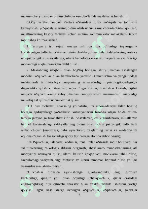 Ta’lim muassalarida “Psixolog” kasbining rivojlanishi 7