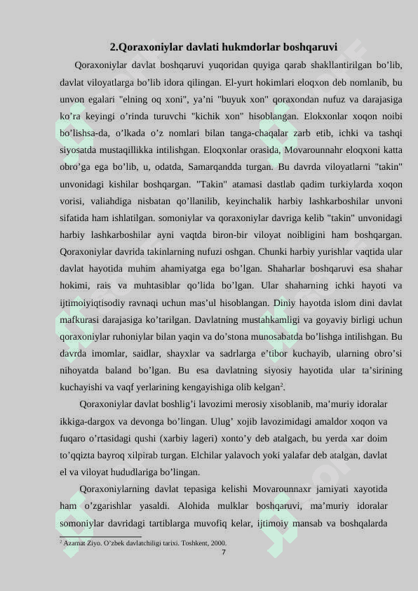 Qoraxoniylar davrida harbiy boshqaruv 7