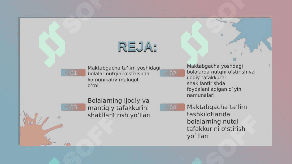Maktabgacha tarbiya yoshidagi bolalarda nutqva tafakkurni shakllanishining o’zaro munosabatlarining xususiyatlari 2