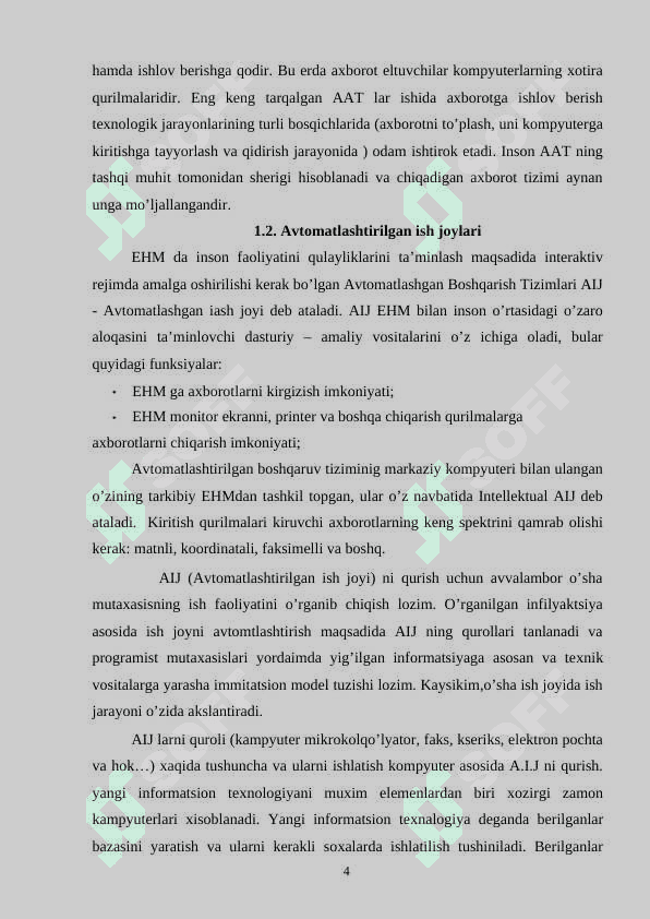 Korxona xodimlari tarif jadvalini yaratish dasturiy vositasi K 4