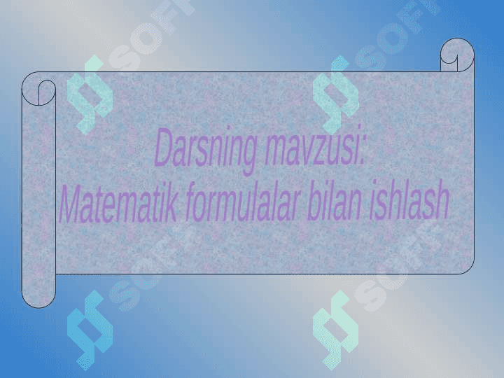 Matematik formulalar bilan ishlash 3