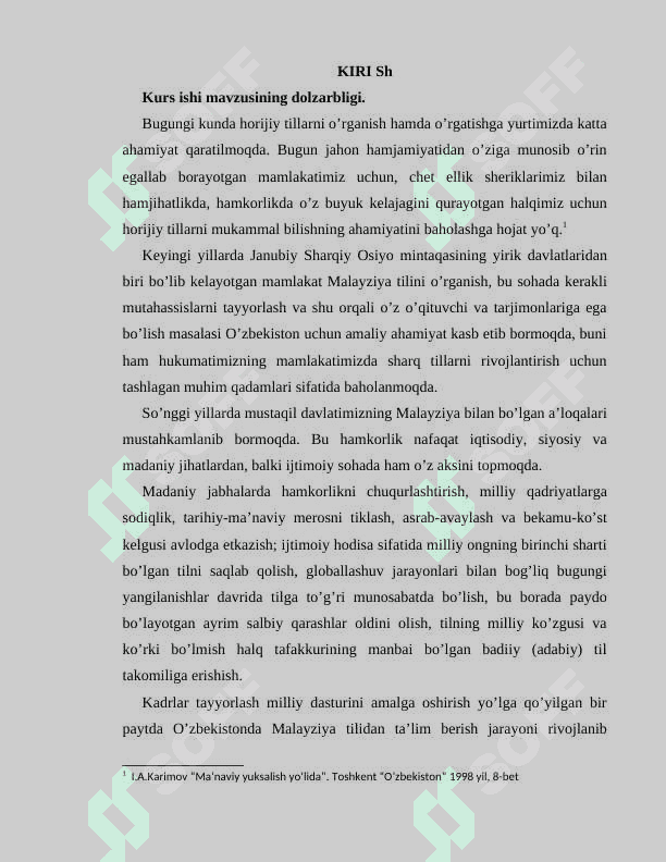 Malay tilida reduplikatsiya KURS ISHI 2