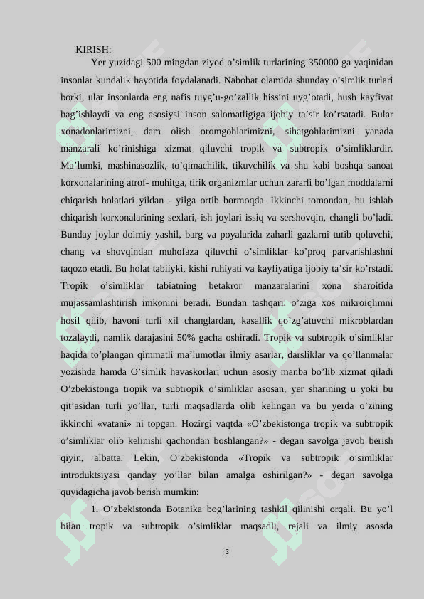 O’simliklarni hayotiy shakllari KURS ISHI 3