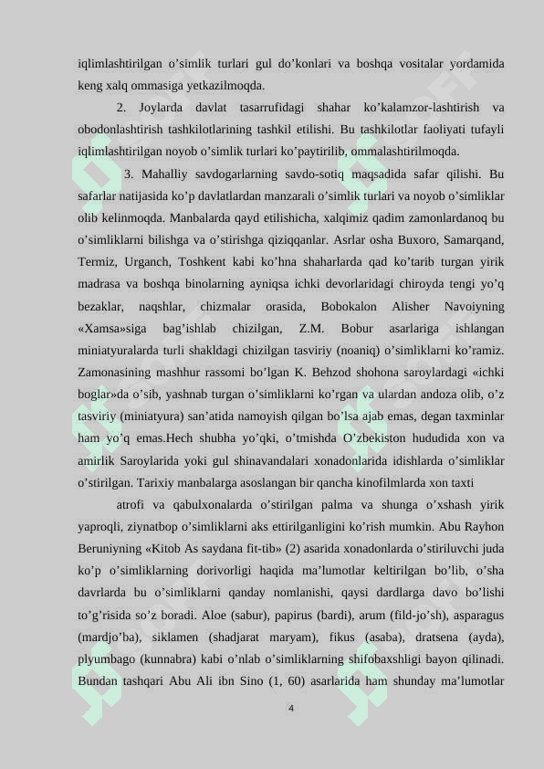 O’simliklarni hayotiy shakllari KURS ISHI 4