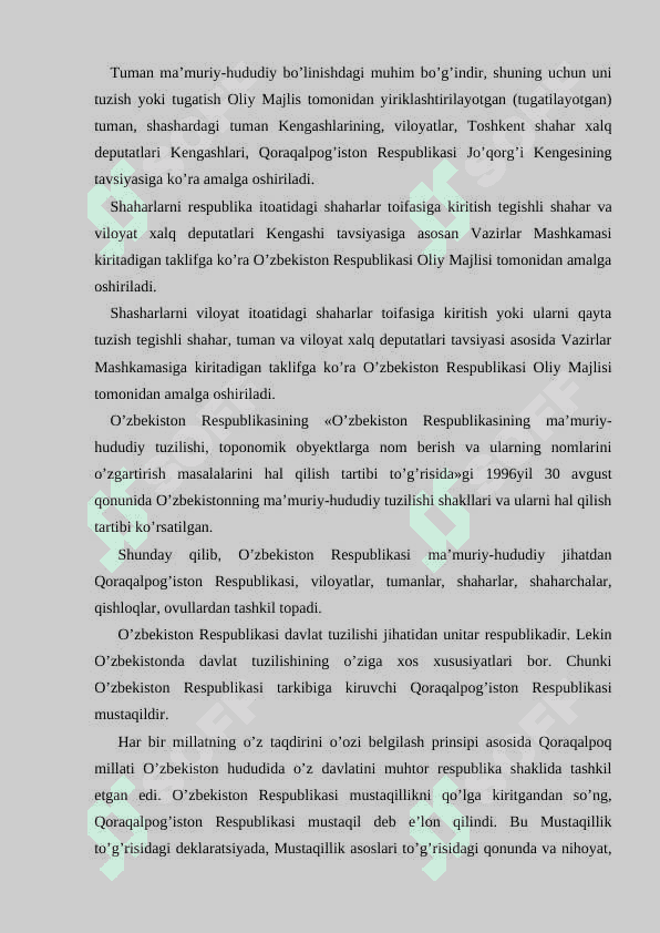 O’zbekiston Respublikasida davlat shaklining o’ziga xos xususiyatlari KURS ISHI 6