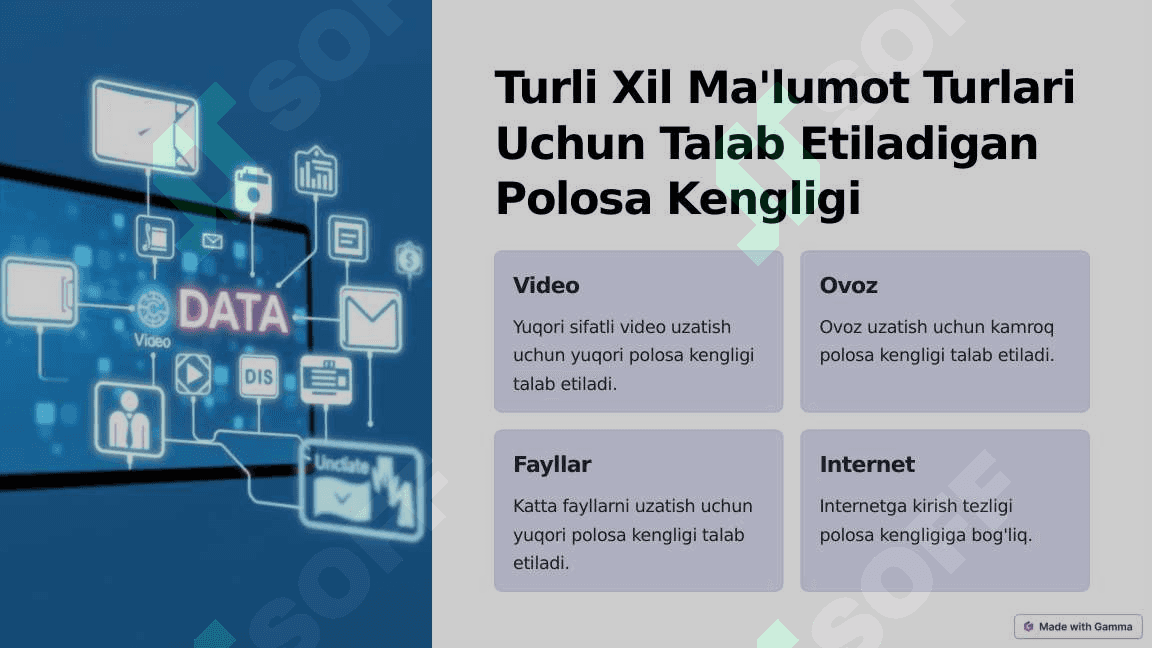 Ma'lumotlar Uzatishda Polosa Kengligi va Bit Tezligi 3