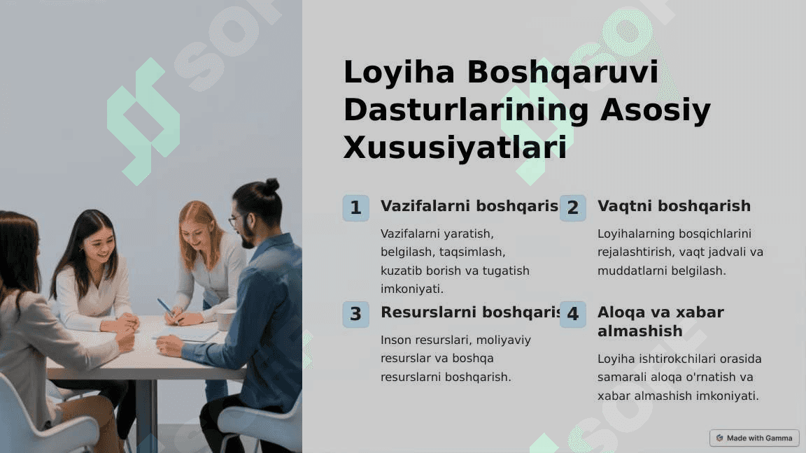 Loyiha boshqaruvi dasturlari 3