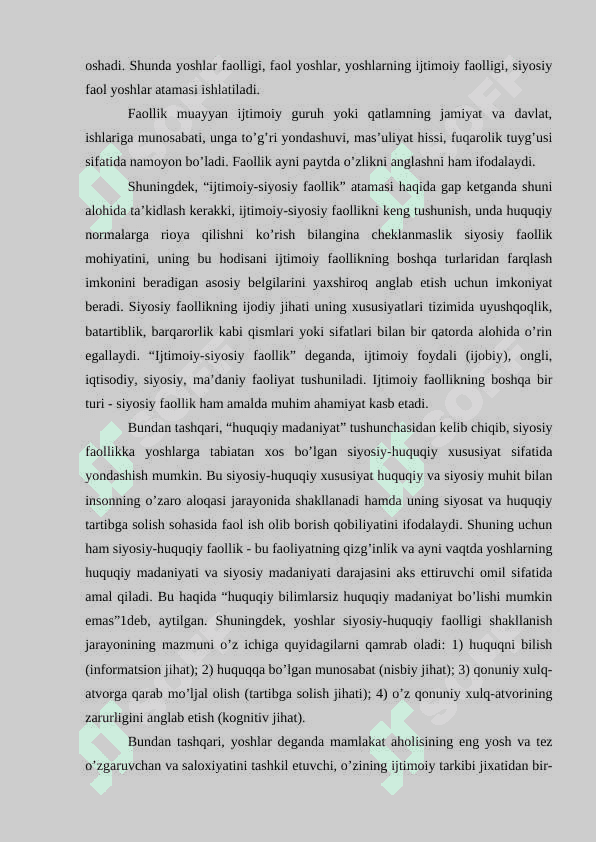 O’zbekistonda yoshlarga oid davlat siyosatining amalga oshirilishi KURS ISHI 8
