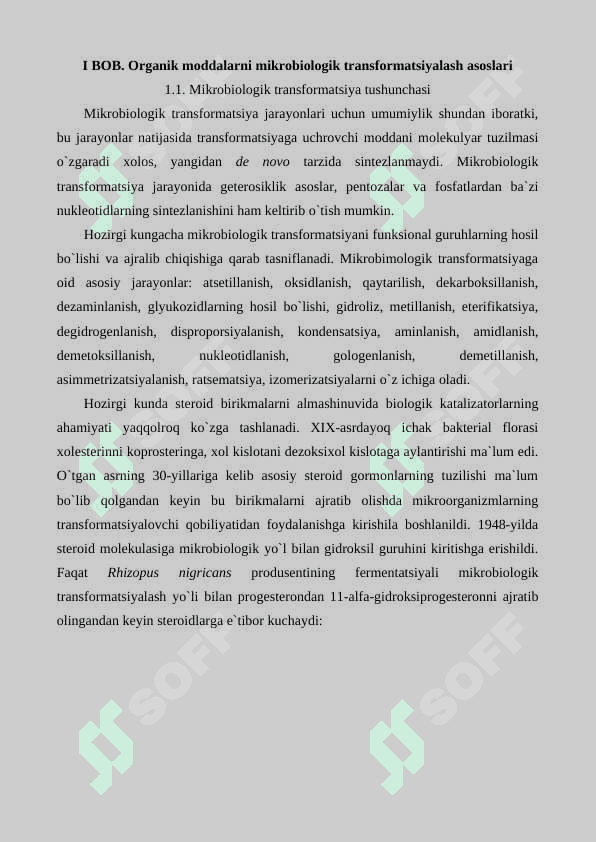 Organik moddalarni mikrobiologik transformatsiyalash va ularni qaytarilishini biotexnologik uslublari Kurs ishi 5