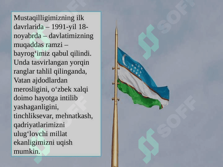Bayrog`imiz jahon uzra hilpirayversin 3