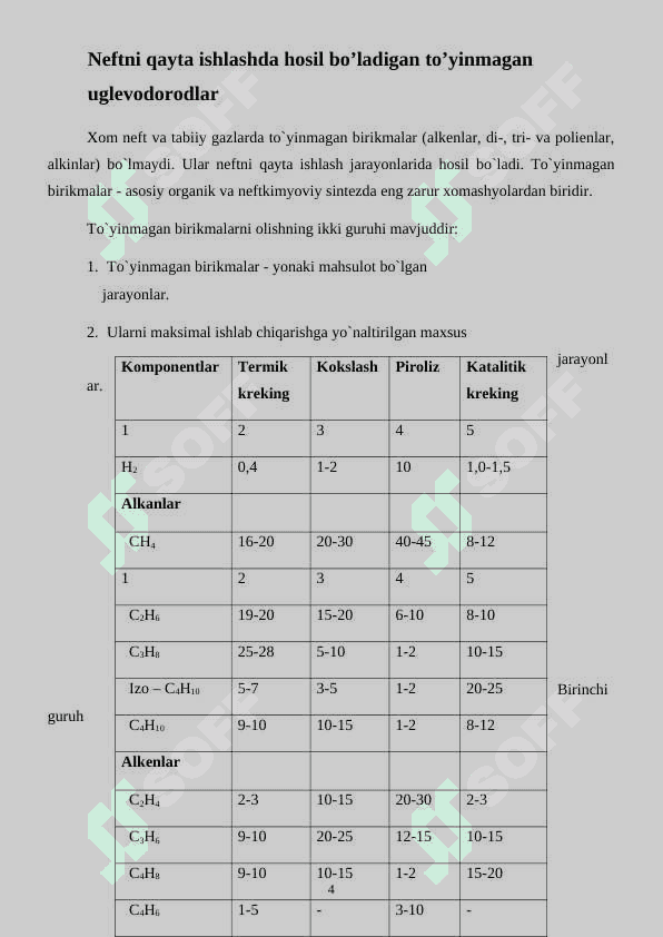 Propilen oksidini gidratlash jarayonini o’rganish kURS ISHI 4