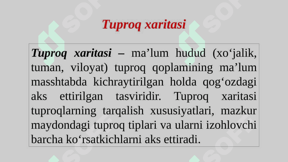 Tuproq xaritalari va ularni tuzish yo`llarini o`rganish 5