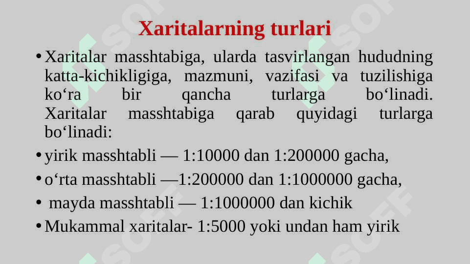 Tuproq xaritalari va ularni tuzish yo`llarini o`rganish 8
