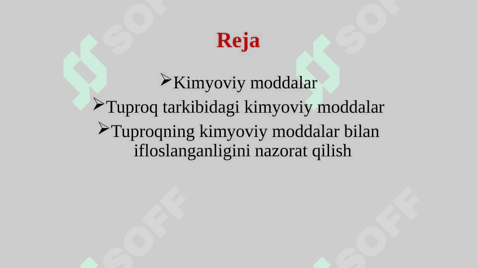 Tuproqning kimyoviy moddalar bilan ifloslanganligini nazorat qilish 2