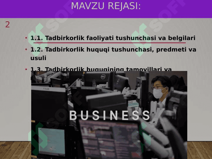 Biznes huquqiga kirish 2