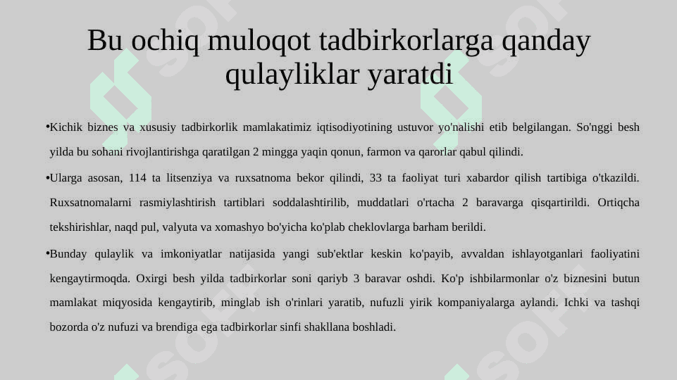 O’zbekiston Respublikasi Prezidentining tadbirkorlar bilan tarixiy uchrashuvi 4