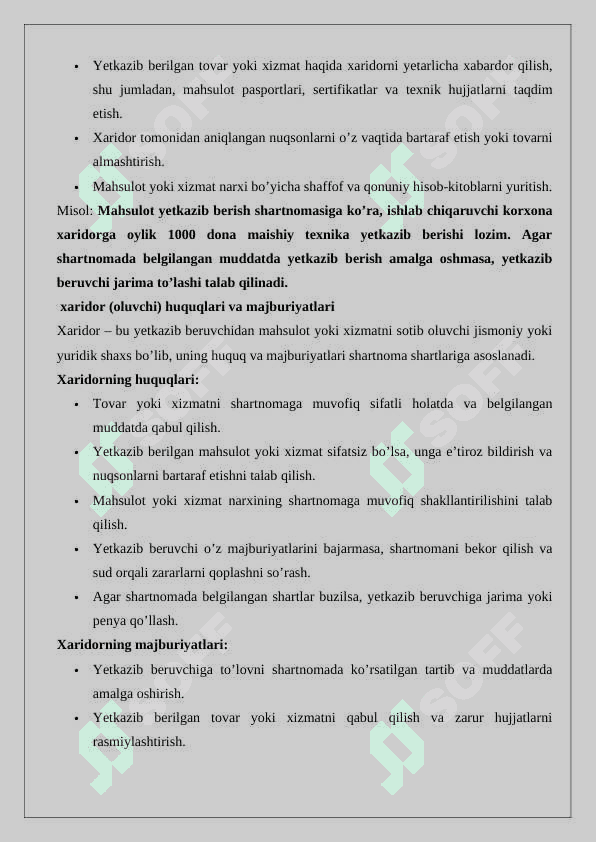 Mahsulot yetkazib berish shartnomasi 8