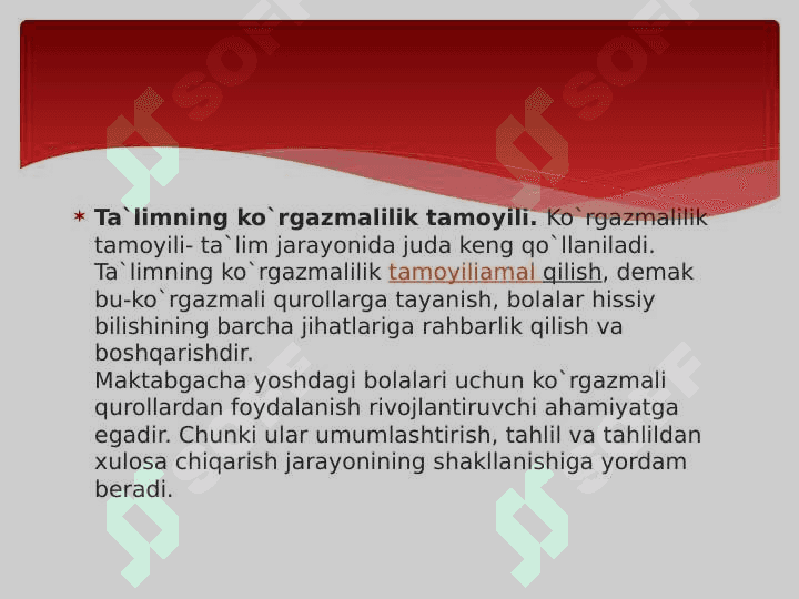 O’qitishning ko’rgazmalilik tamoyili 3