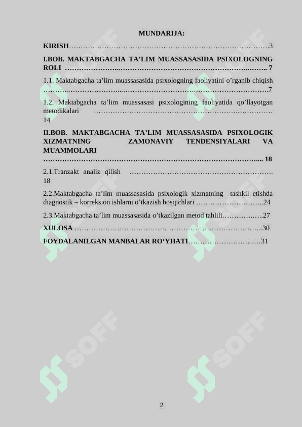 Maktabgacha ta’lim muassasasida psixolog faoliyati 2