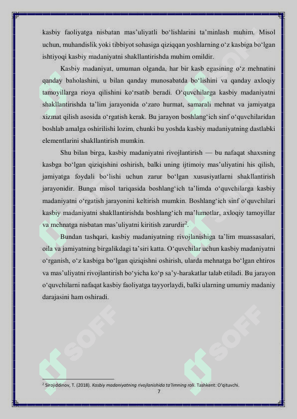 Boshlangich sinf o'quvchilarining kasbiy madaniyati 7