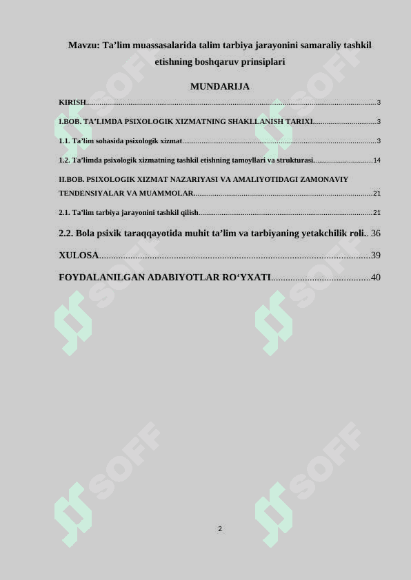 Talim muassasalarida talim tarbiya jarayonini samaraliy tashkil etishning boshqaruv prinsiplari 2