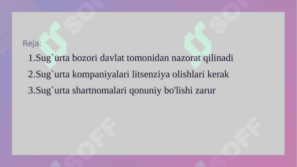 Sug`urta bozori va uni davlat tomonidan tartibga solish 2