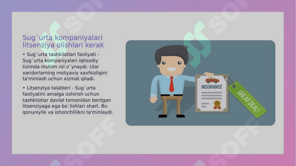 Sug`urta bozori va uni davlat tomonidan tartibga solish 4