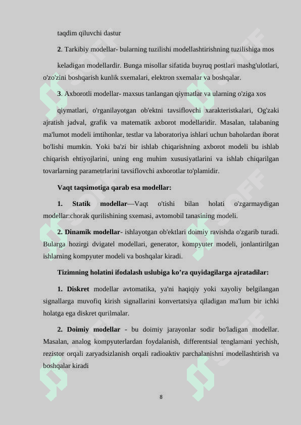 Kichkina kosmik jismning harakatini modellashtirish 8