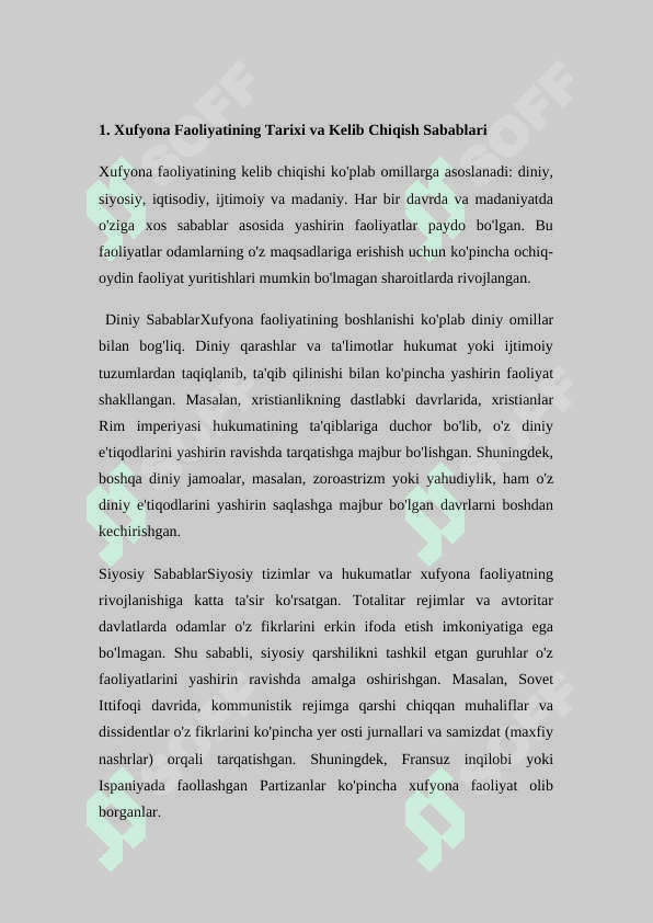 Xufyona faoliyatining kelib chiqishi sabablari 4