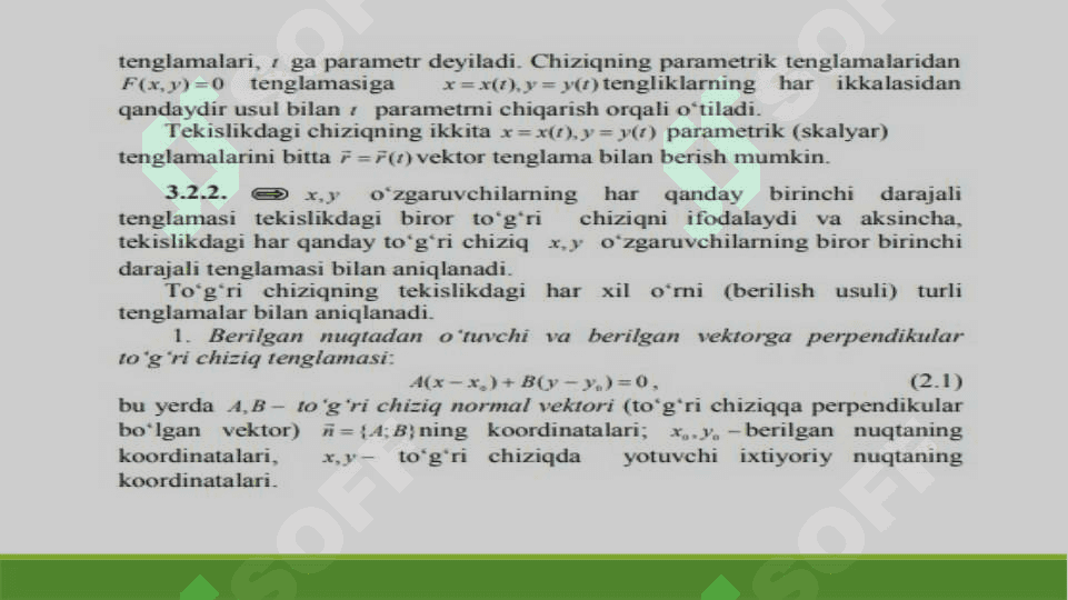 Tekislikda  to’g’ri chiziq tenglamalari 3