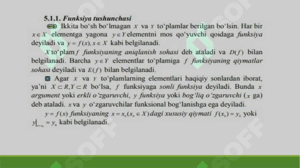 Funksiya tushunchasi 2