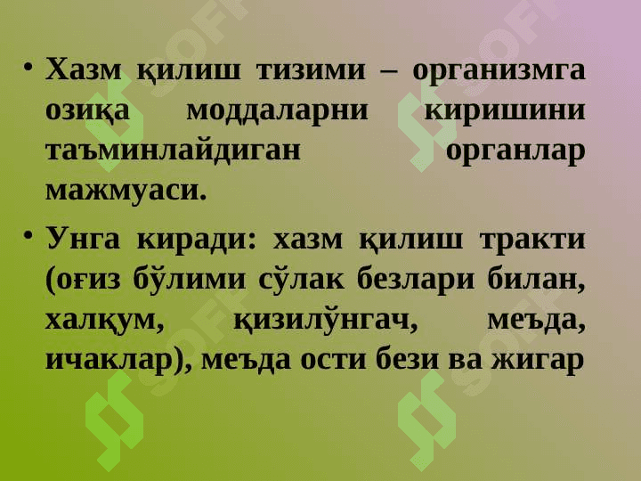 OG`IZ BO`SHLIG`IDA HAZM QILISH 2