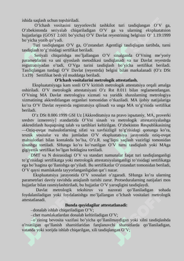 O`LCHASH VOSITALARI 4