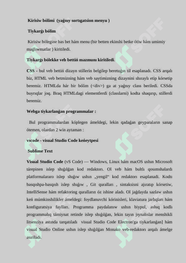 Webke  tiykarlang’an programmalar 2