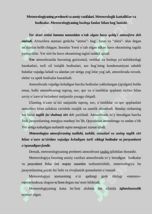 Fizika va agromеtеоrоlоgiya faniga kirish 2