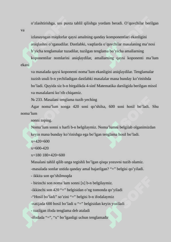 Masalalarni ifoda tuzib yechishni o’rgatish metodikasi 4