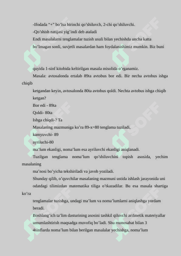 Masalalarni ifoda tuzib yechishni o’rgatish metodikasi 5