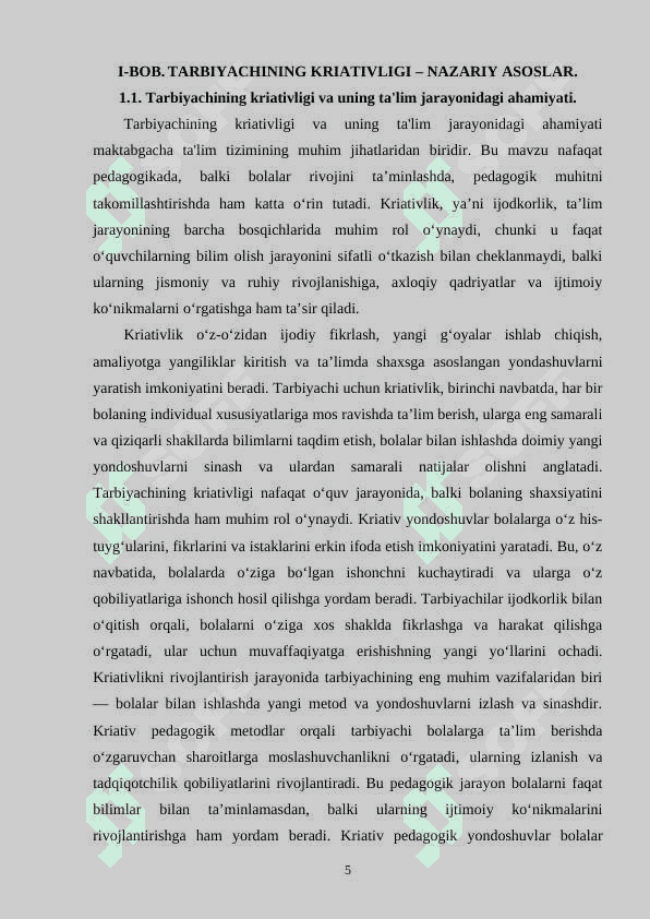 MAKTABGACHA TA'LIM TASHKILOTLARIDA BOLALAR MEXNATINI TASHKIL QILISHDA TARBIYACHINING KRIATIVLIGI 5