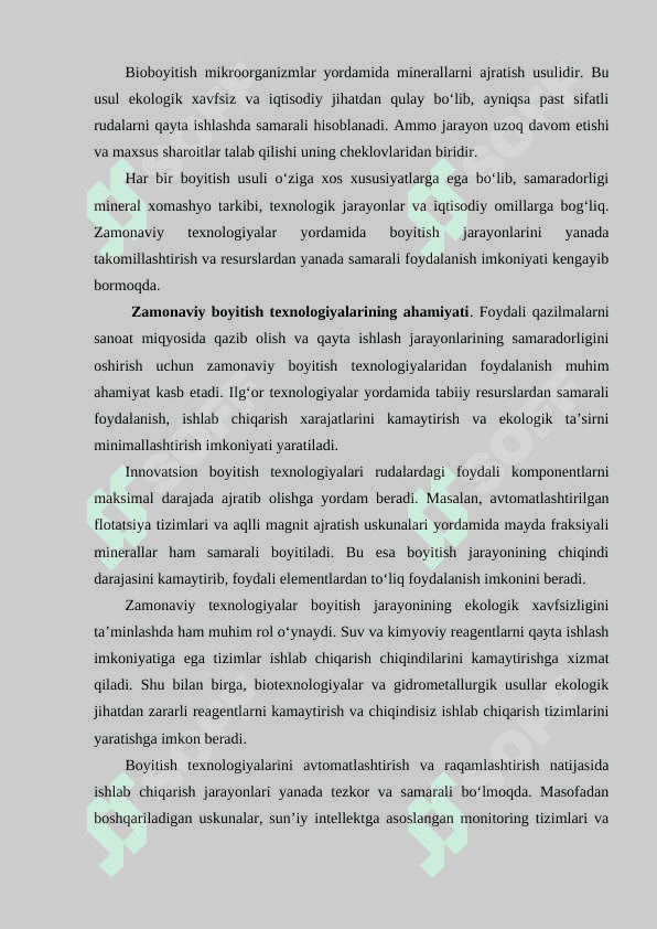 Foydali qazilmalarni boyitish texnika va texnologiyalarini rivojlantirish 4