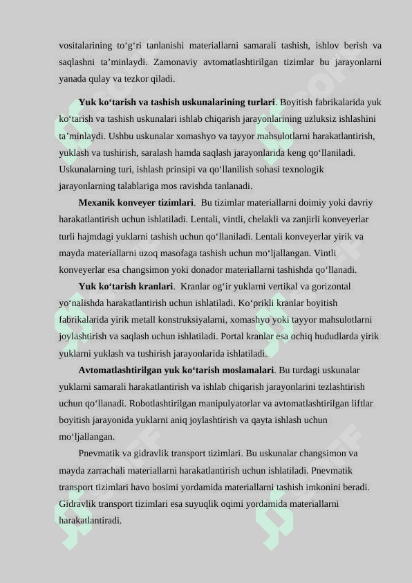Boyitish fabrikalarini yuk ko’tarish mashinalari va moslamalari 3